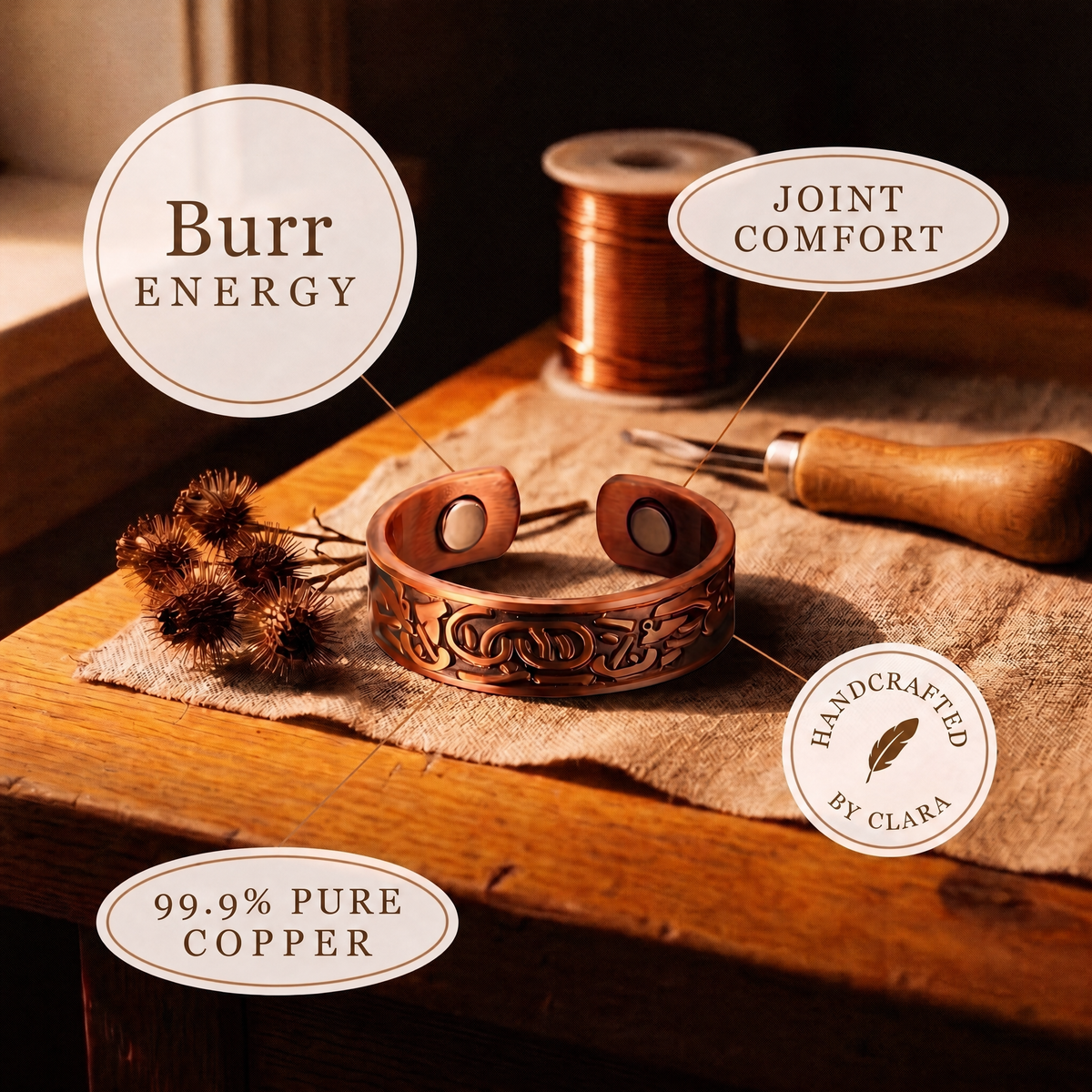 Clara's Burr Copper Ring