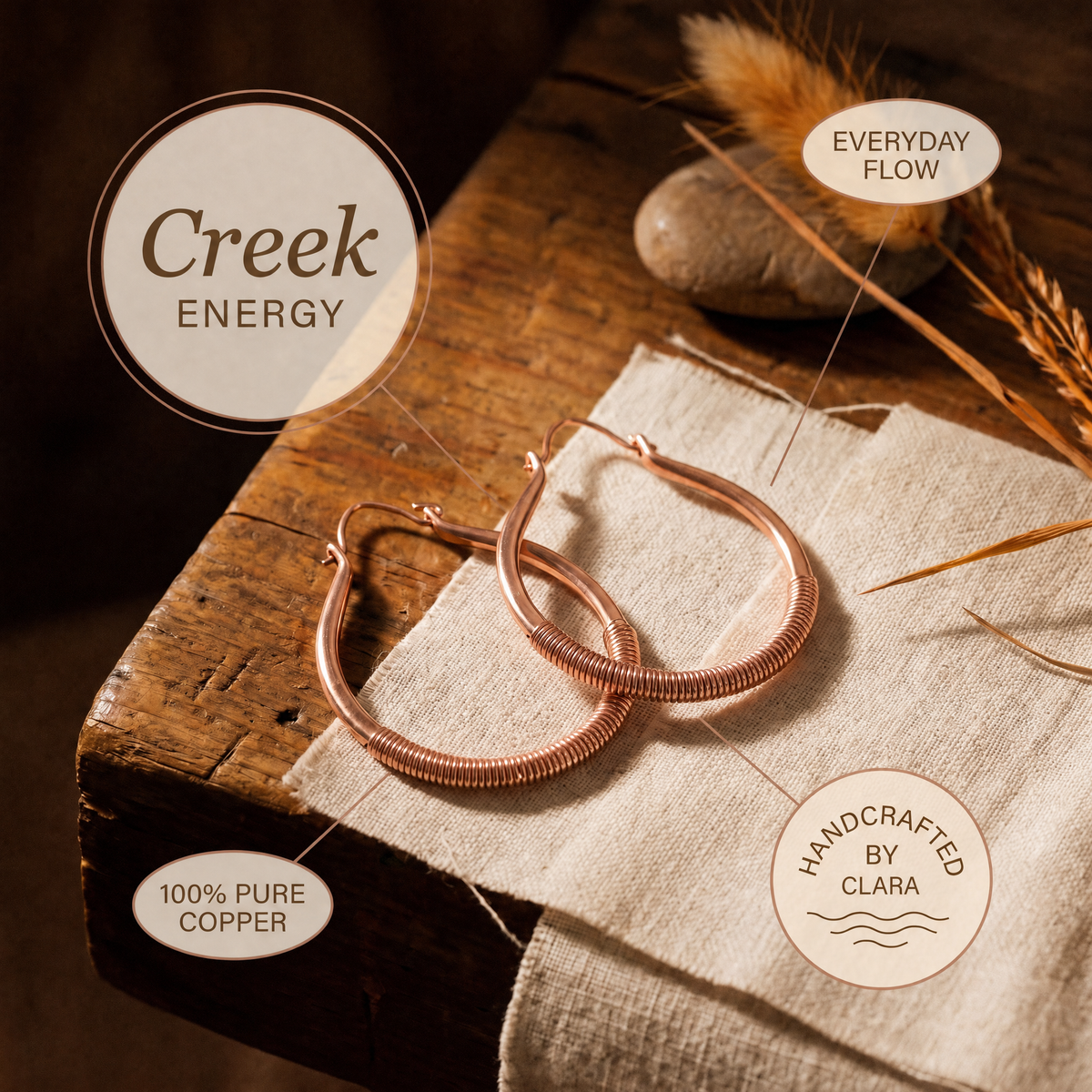 Clara's Creek Copper Earrings