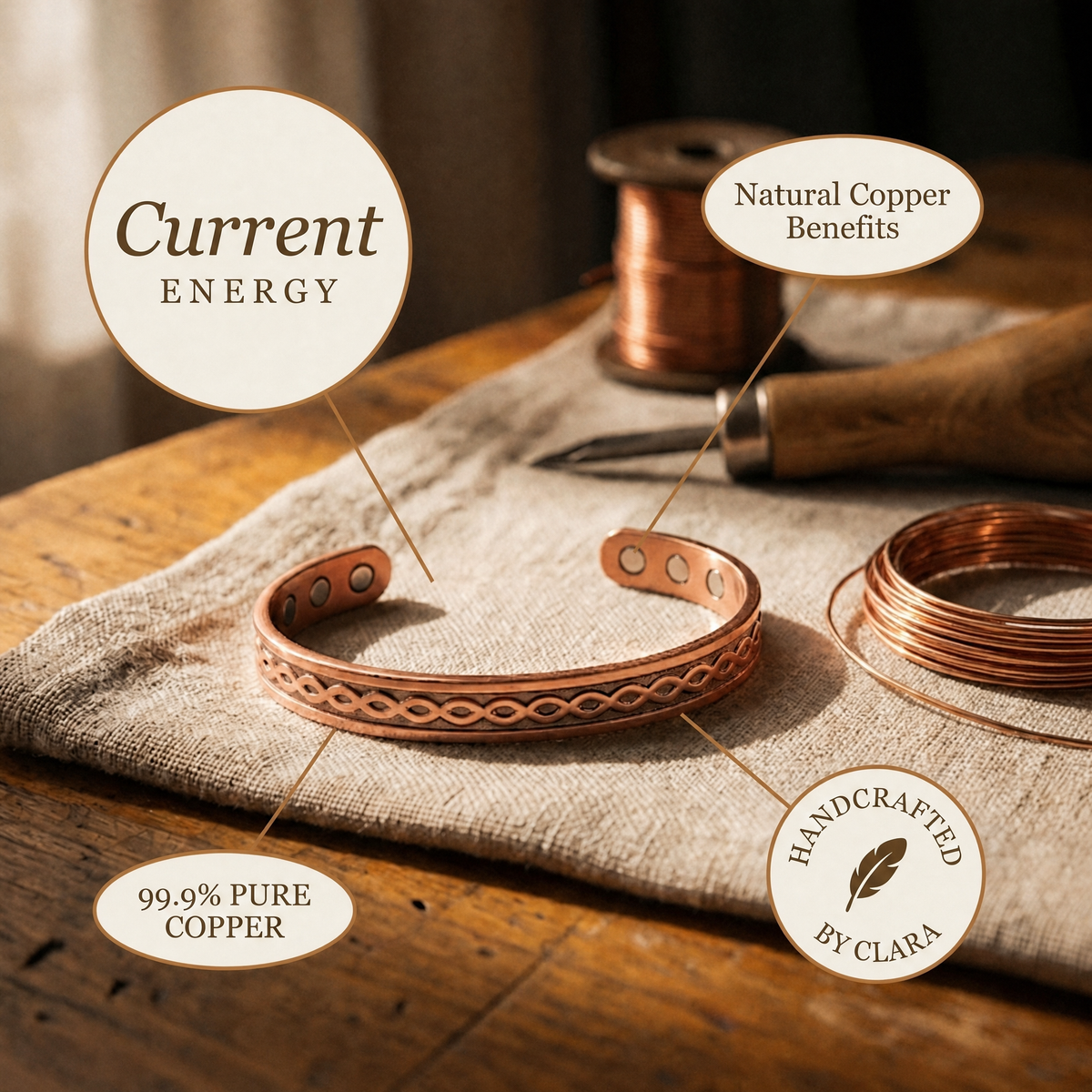 Clara's Current Copper Bracelet