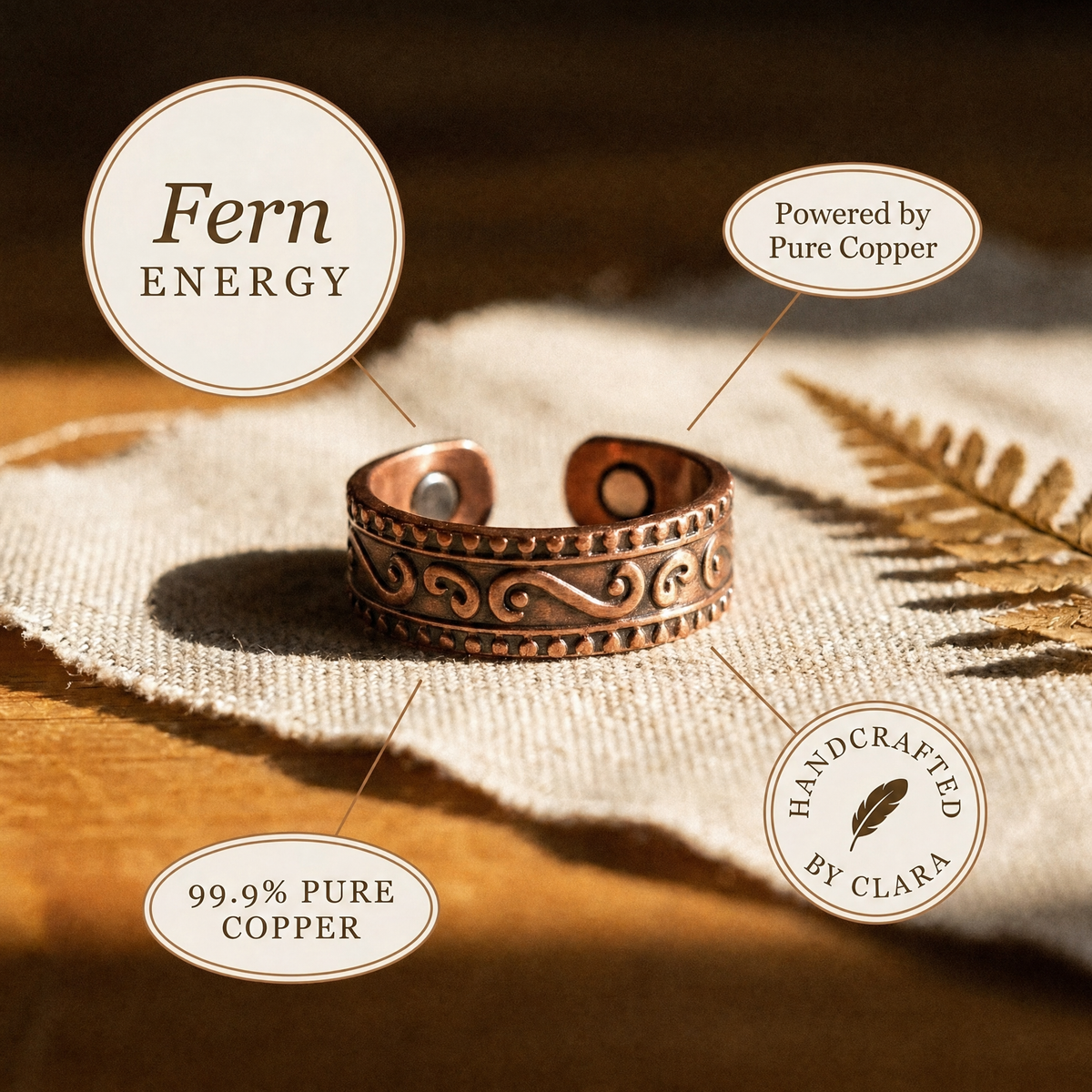 Clara's Fern Copper Ring