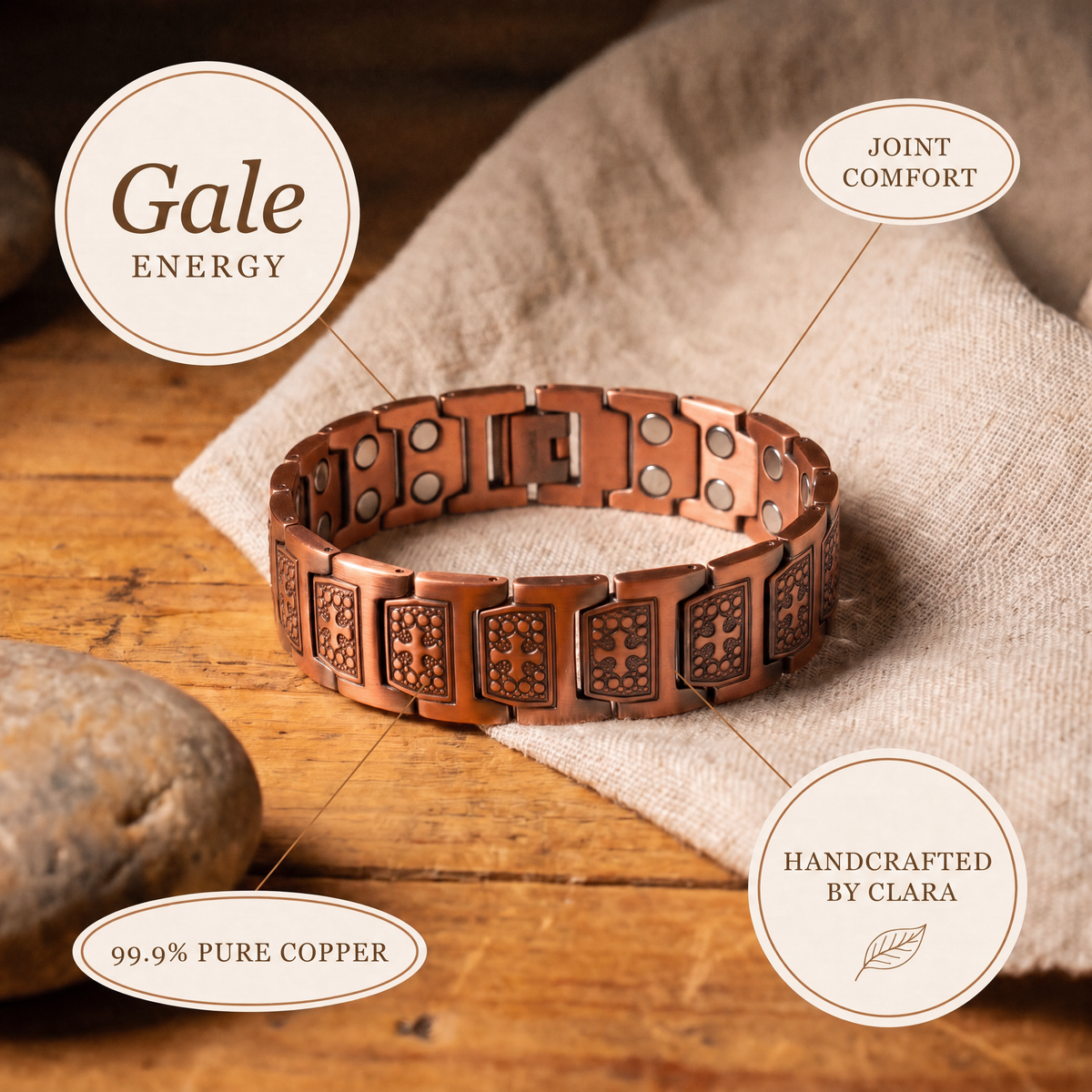 Clara's Gale Men's Copper Bracelet