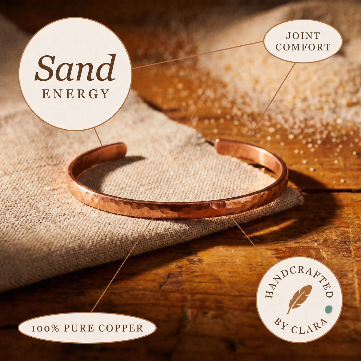 Clara's Sand Copper Anklet