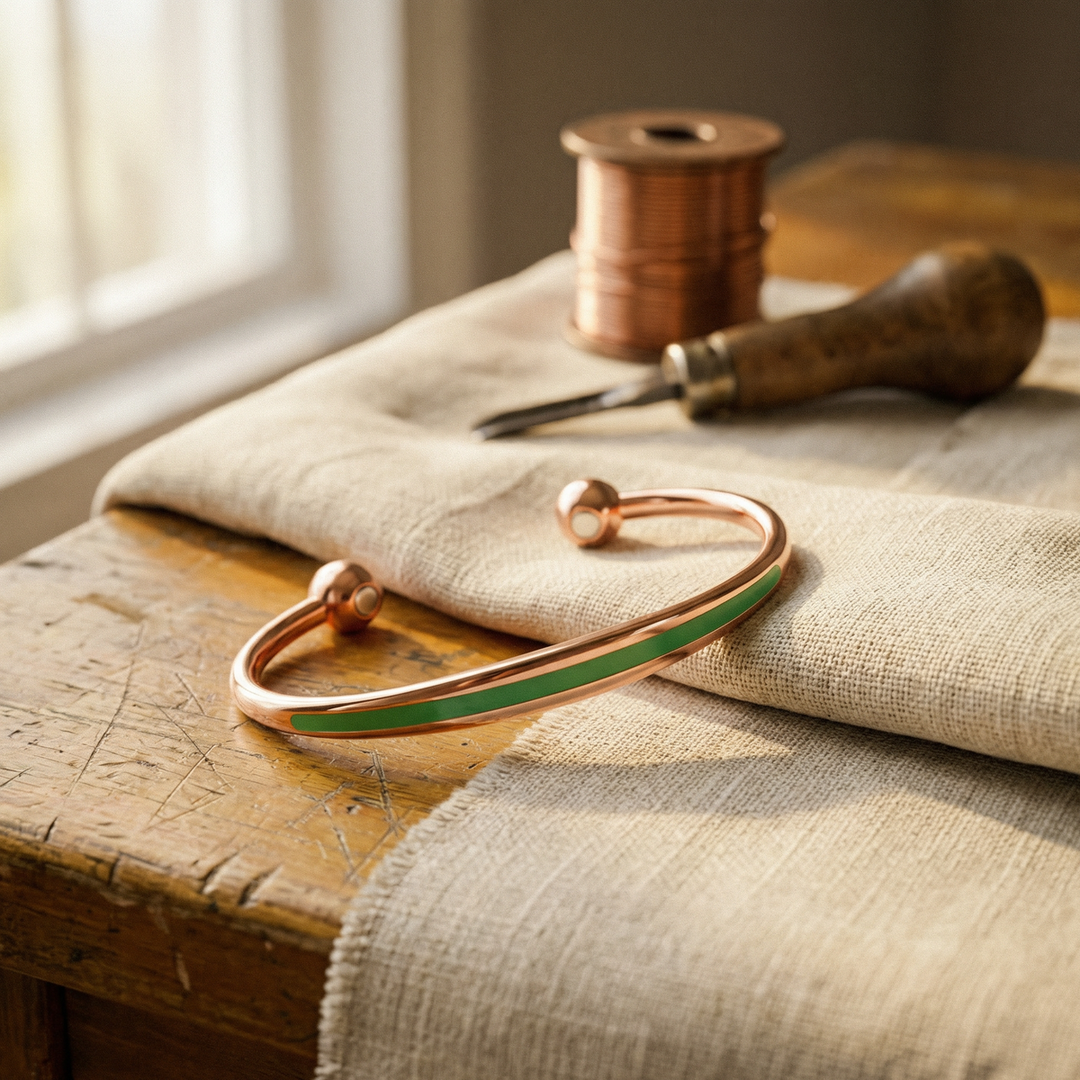 Clara's Jade Copper Bracelet