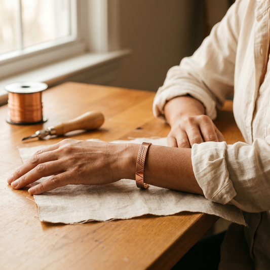 Clara's Crest Copper Bracelet