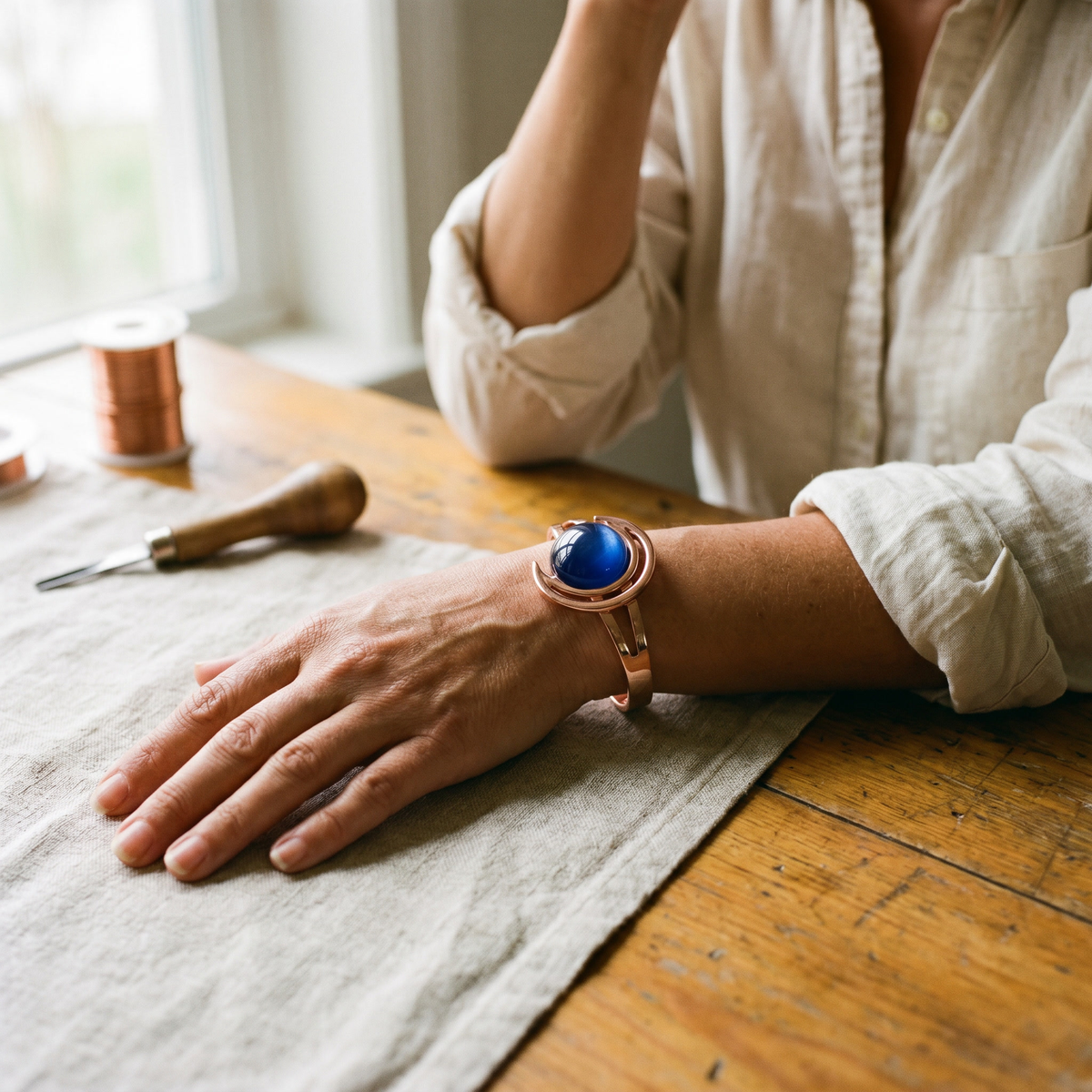Clara's Sphere Copper Bracelet