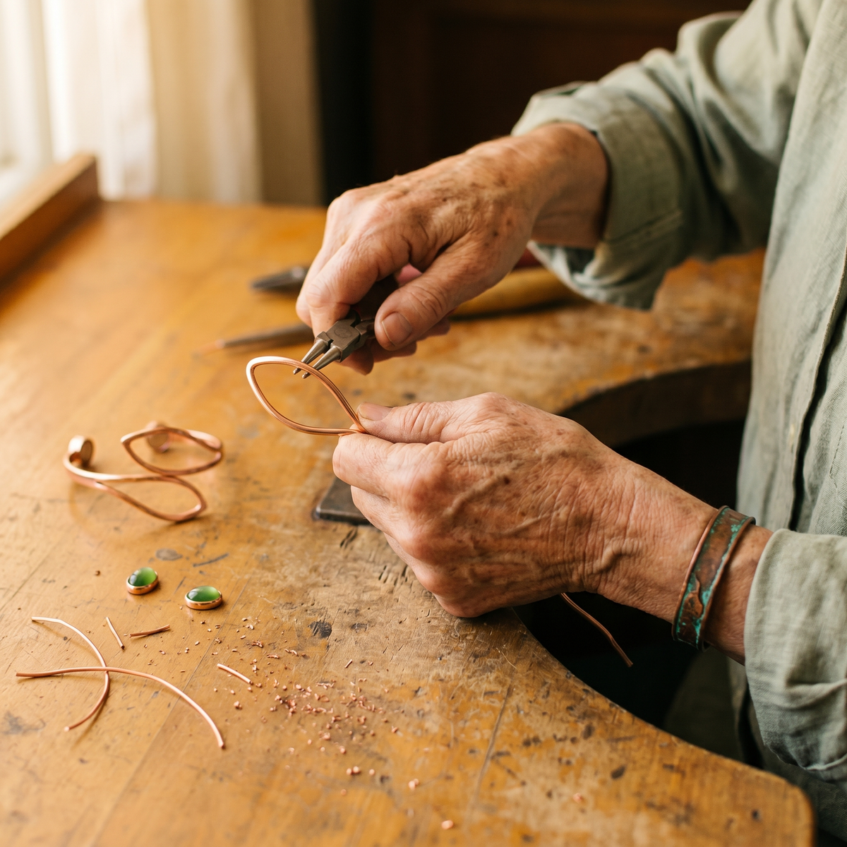 Clara's Opal Copper Bracelet