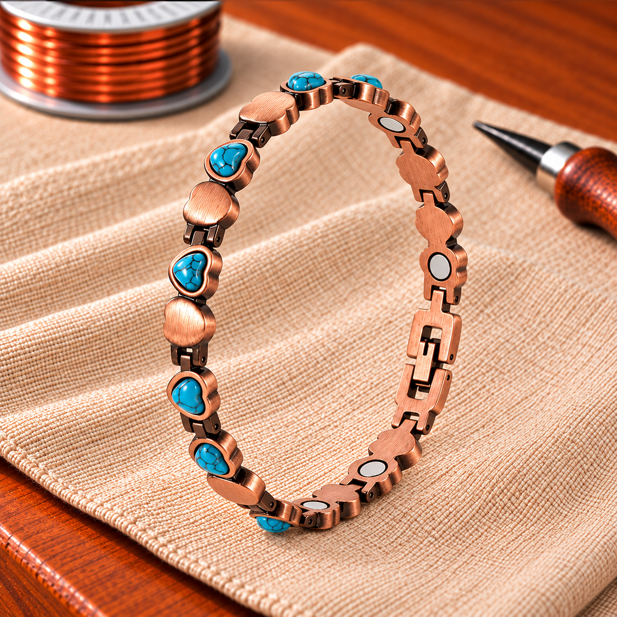 Clara's Aqua Heart Bracelet