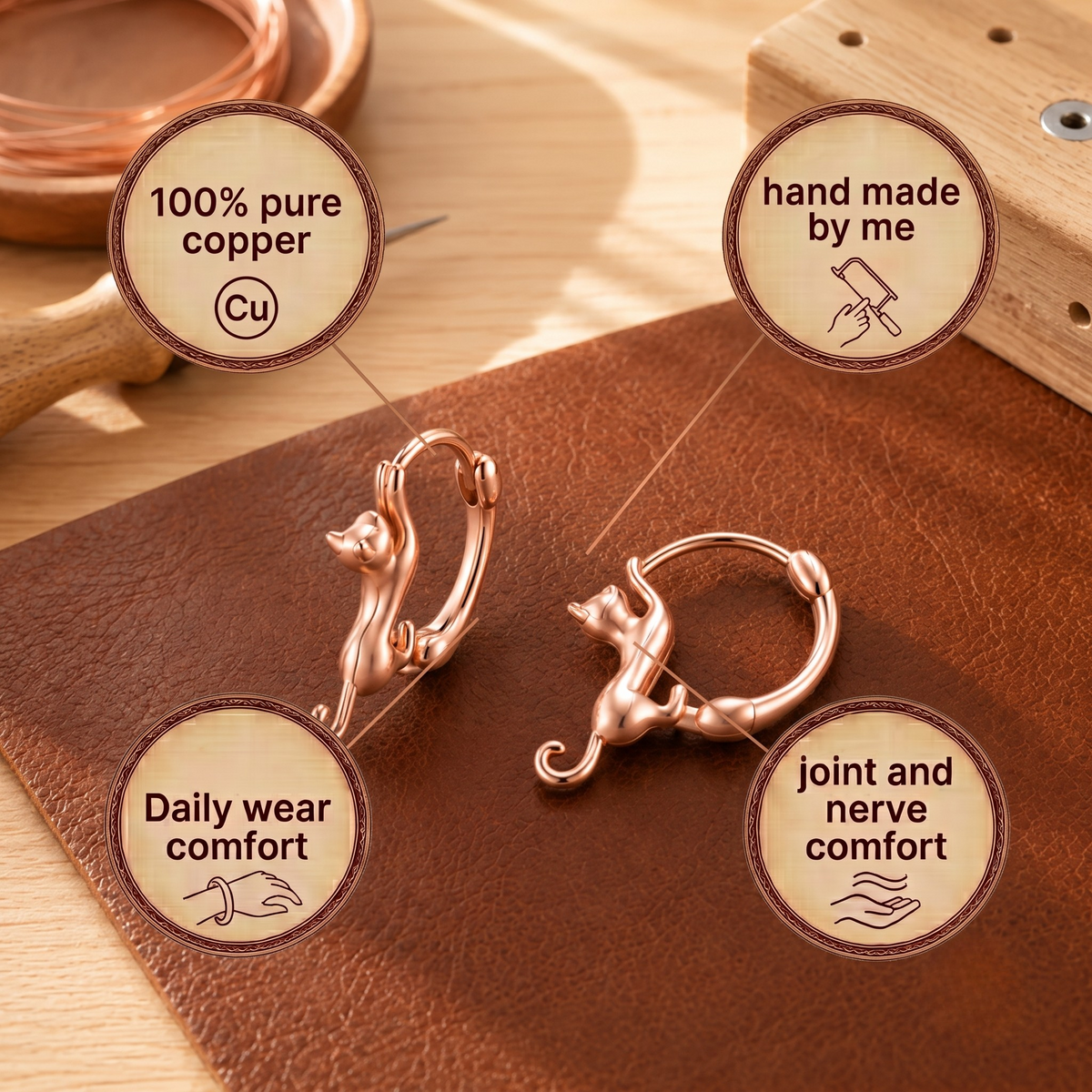 Clara's Kiln Copper Earrings