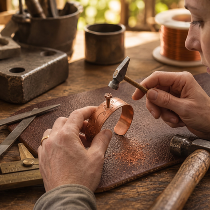 Clara's Fret Copper Bracelet