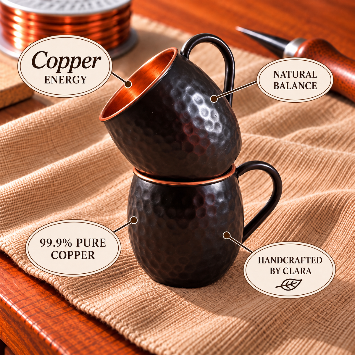 Clara's Black Moscow Mule Copper Mugs