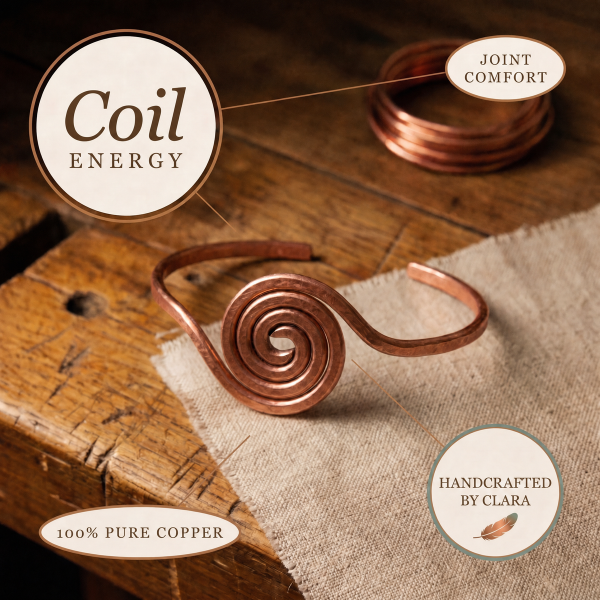 Clara's Coil Copper Anklet