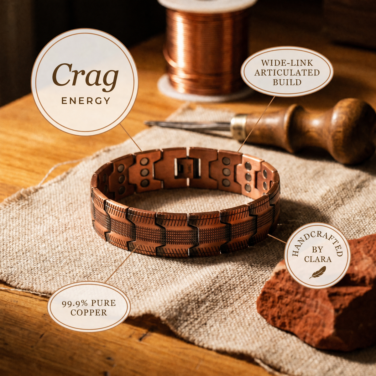 Clara's Crag Copper Bracelet