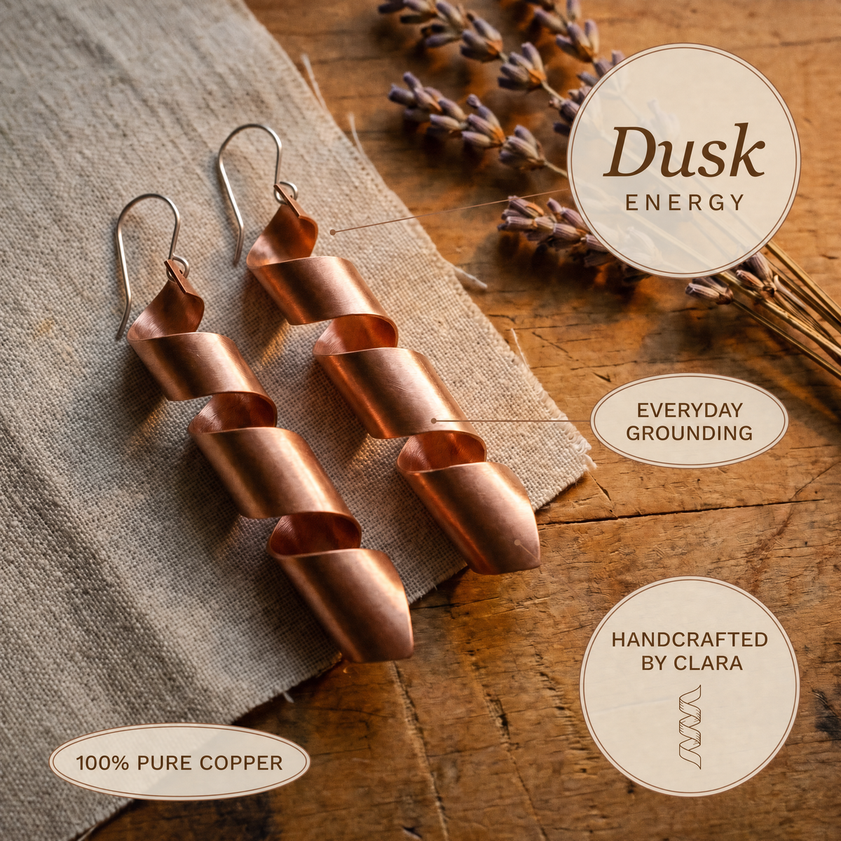 Clara's Dusk Copper Earrings
