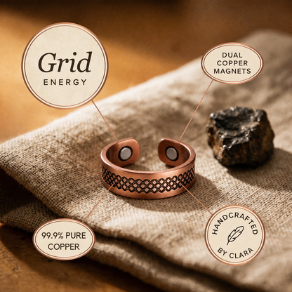 Clara's Grid Copper Ring
