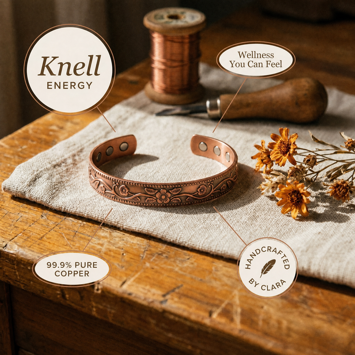 Clara's Knell Copper Bracelet