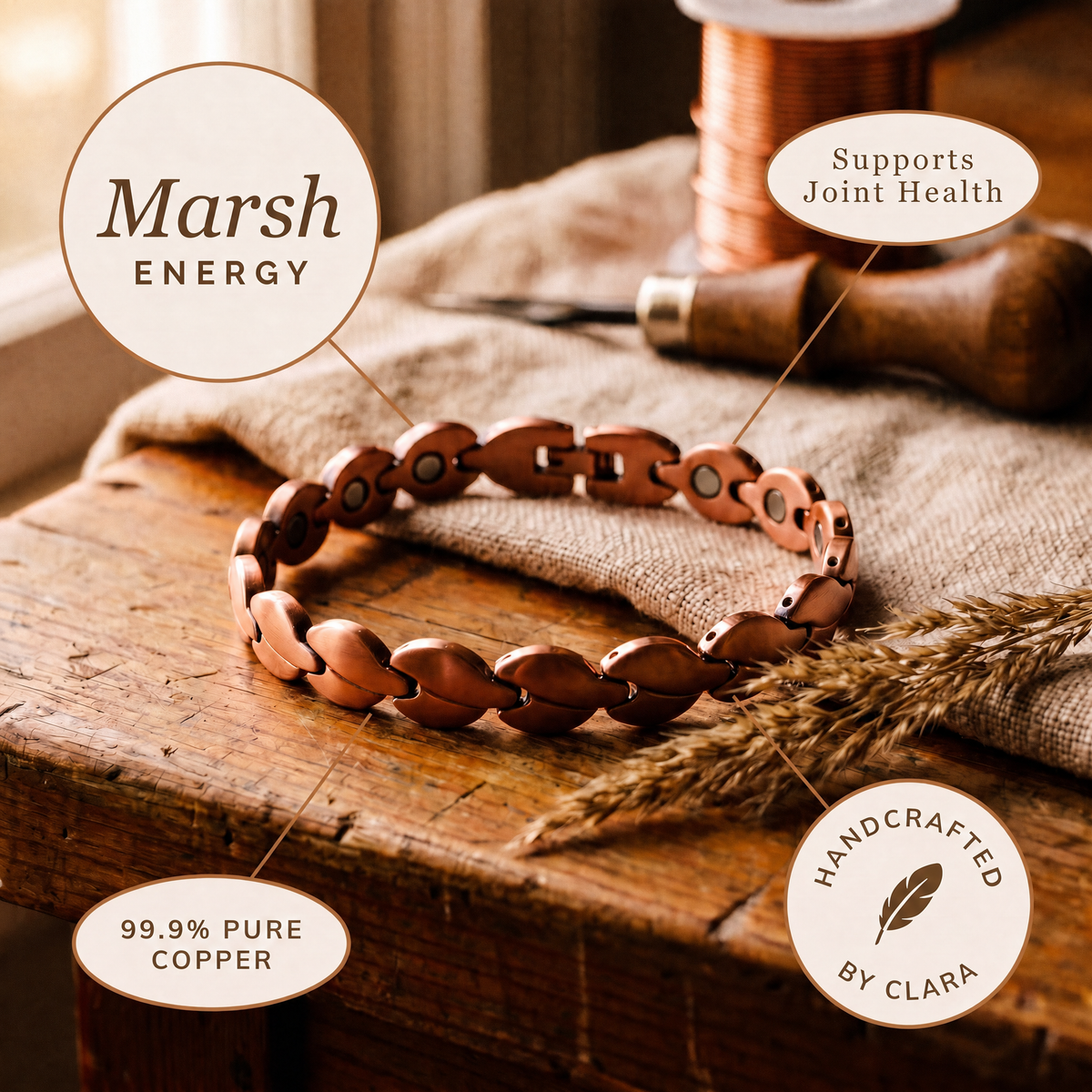 Clara's Marsh Copper Anklet