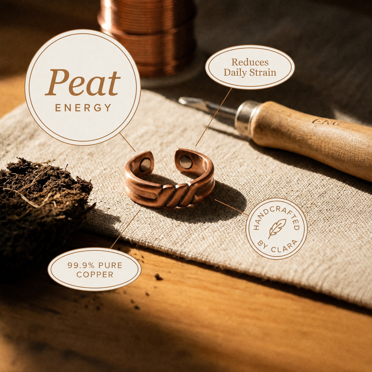 Clara's Peat Copper Ring