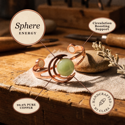 Clara's Sphere Green Copper Bracelet