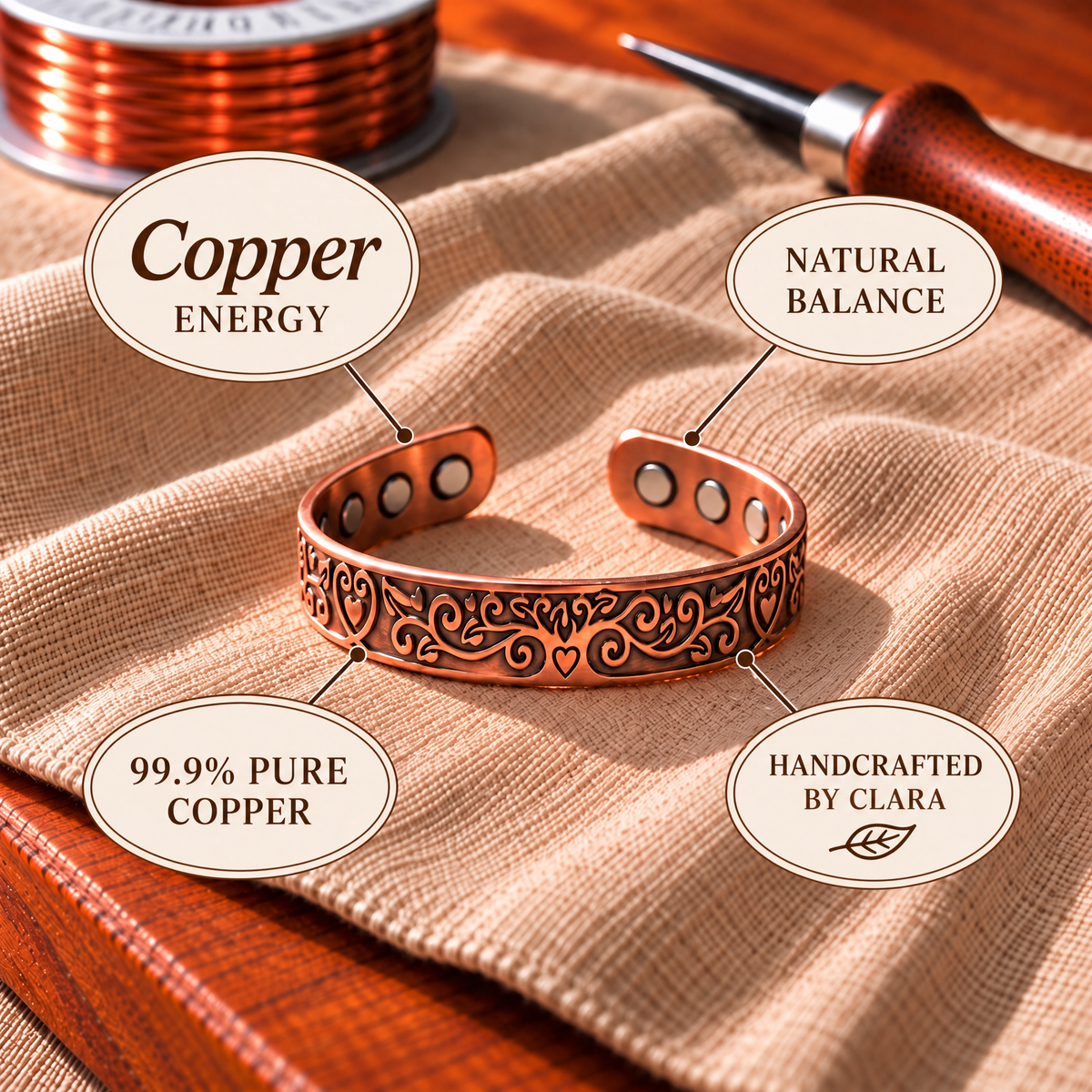 Clara's Tide Copper Bracelet