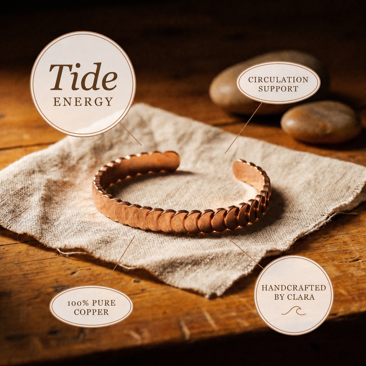 Clara's Tide Copper Bracelet