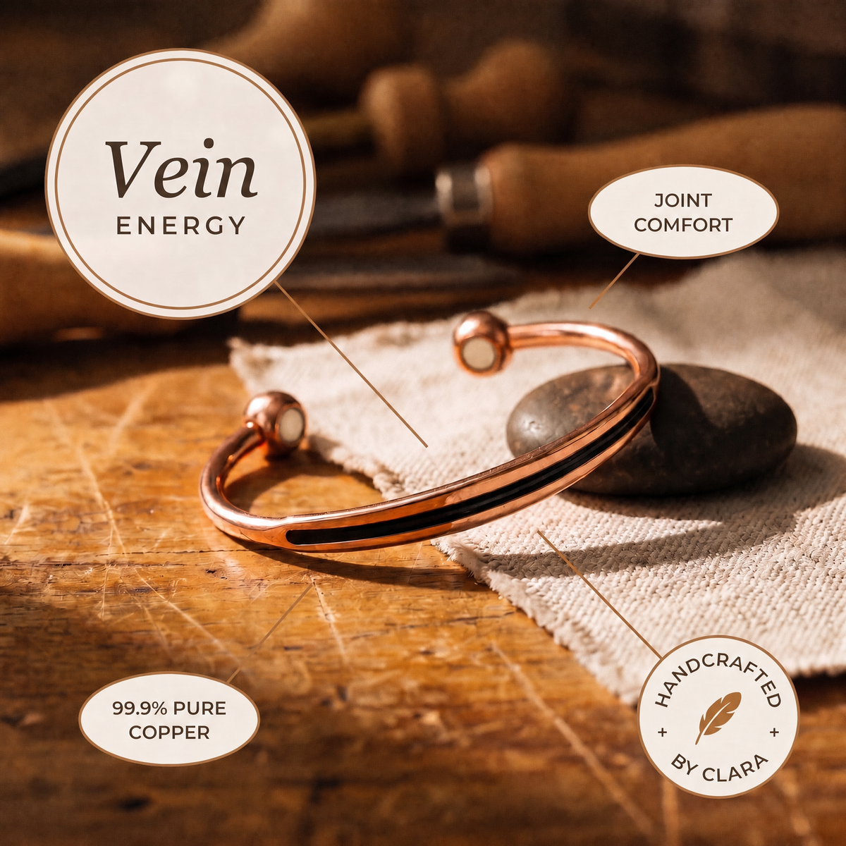 Clara's Vein Copper Bracelet