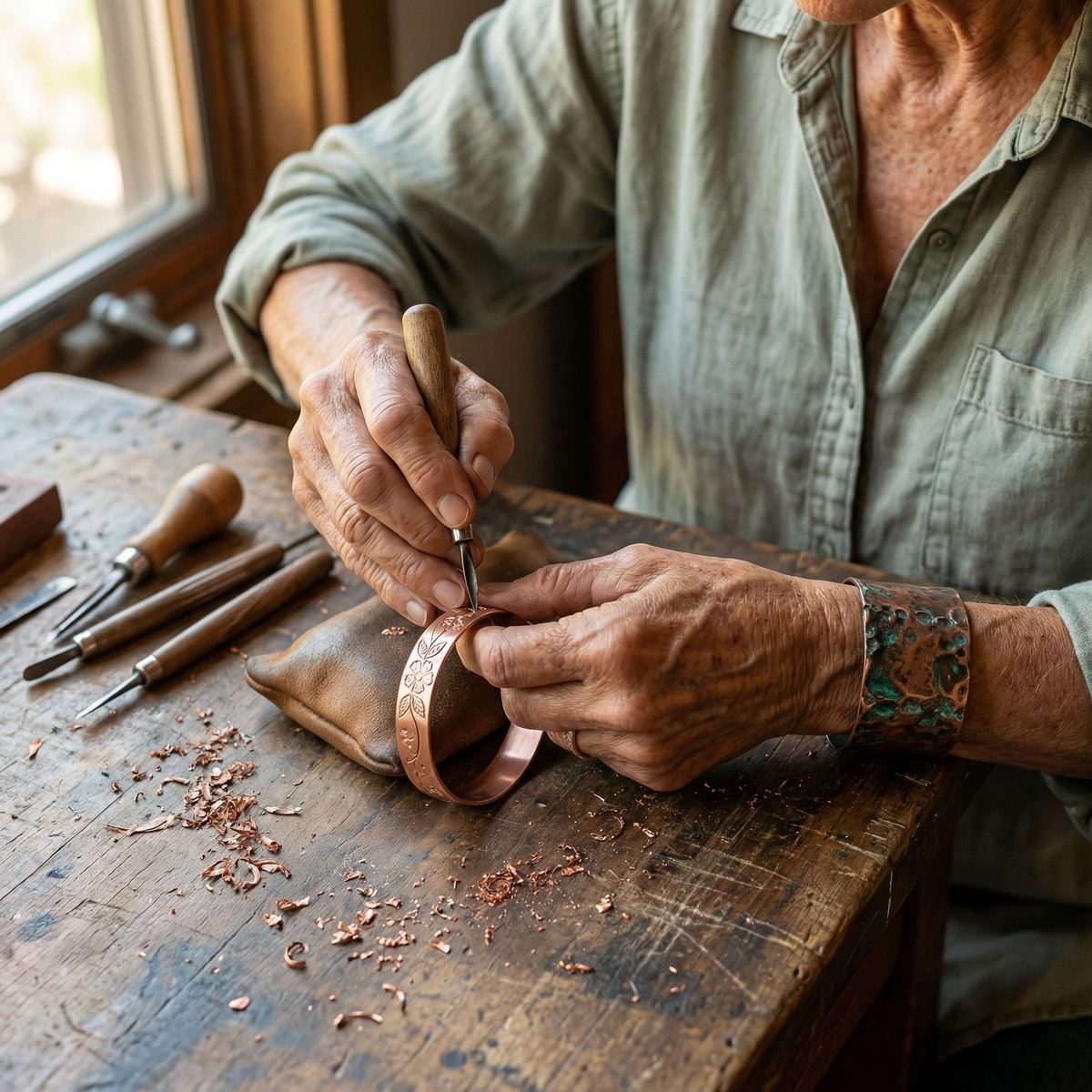 Clara's Bloom Copper Bracelet