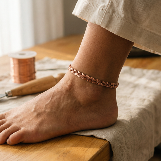 Clara's Reed Copper Anklet