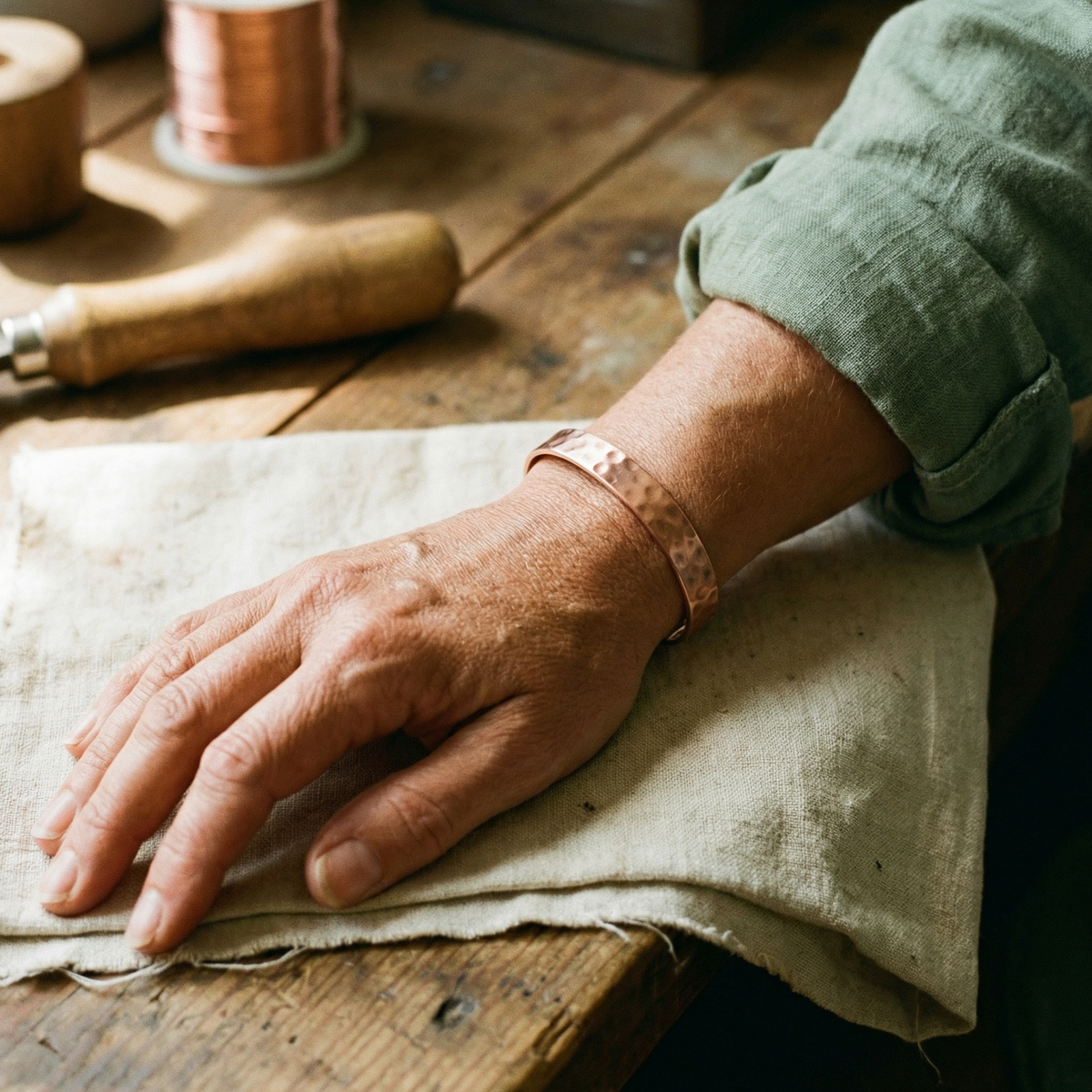 Clara's Lodestone Copper Bracelet