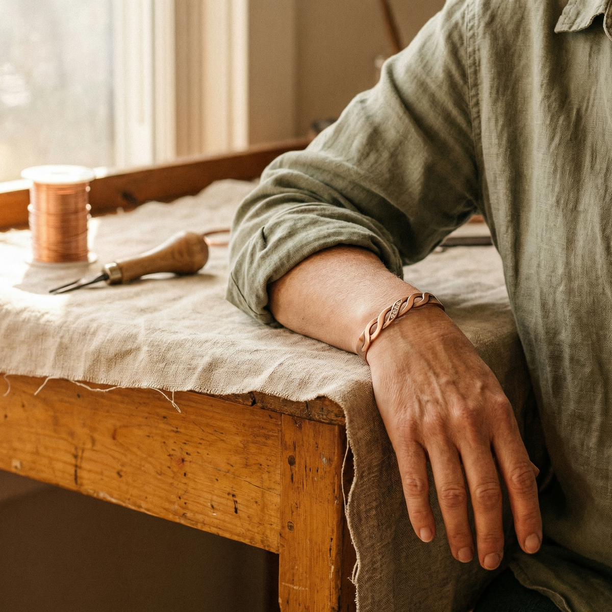 Clara's Seam Copper Bracelet