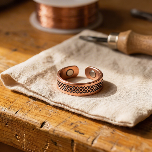 Clara's Grid Copper Ring