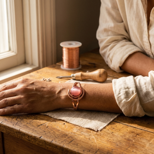 Clara's Sphere Pink Copper Bracelet