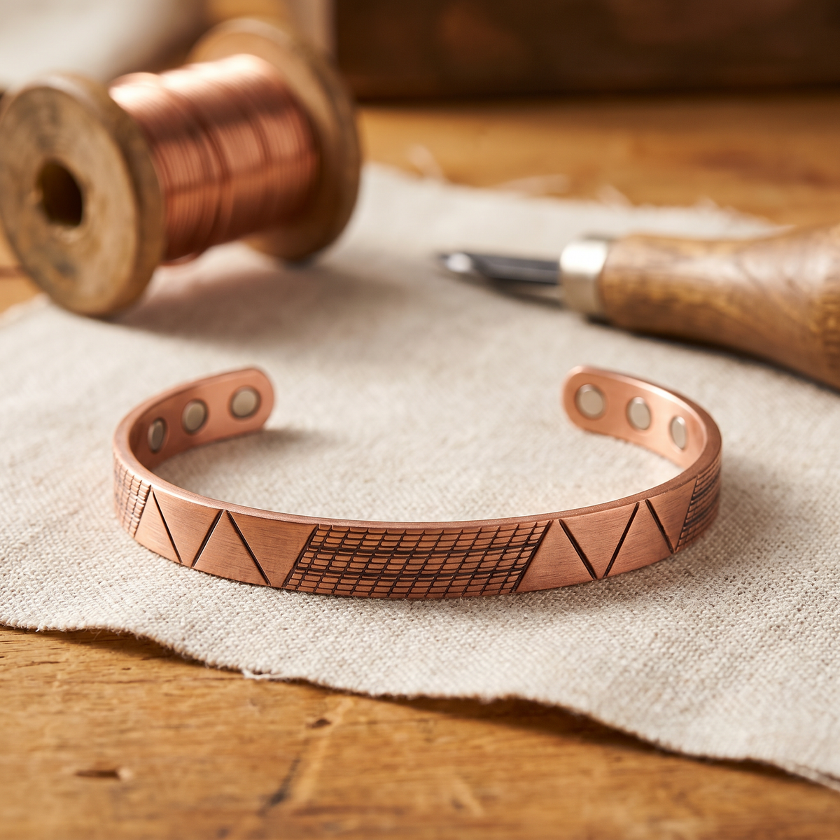 Clara's Crest Copper Bracelet