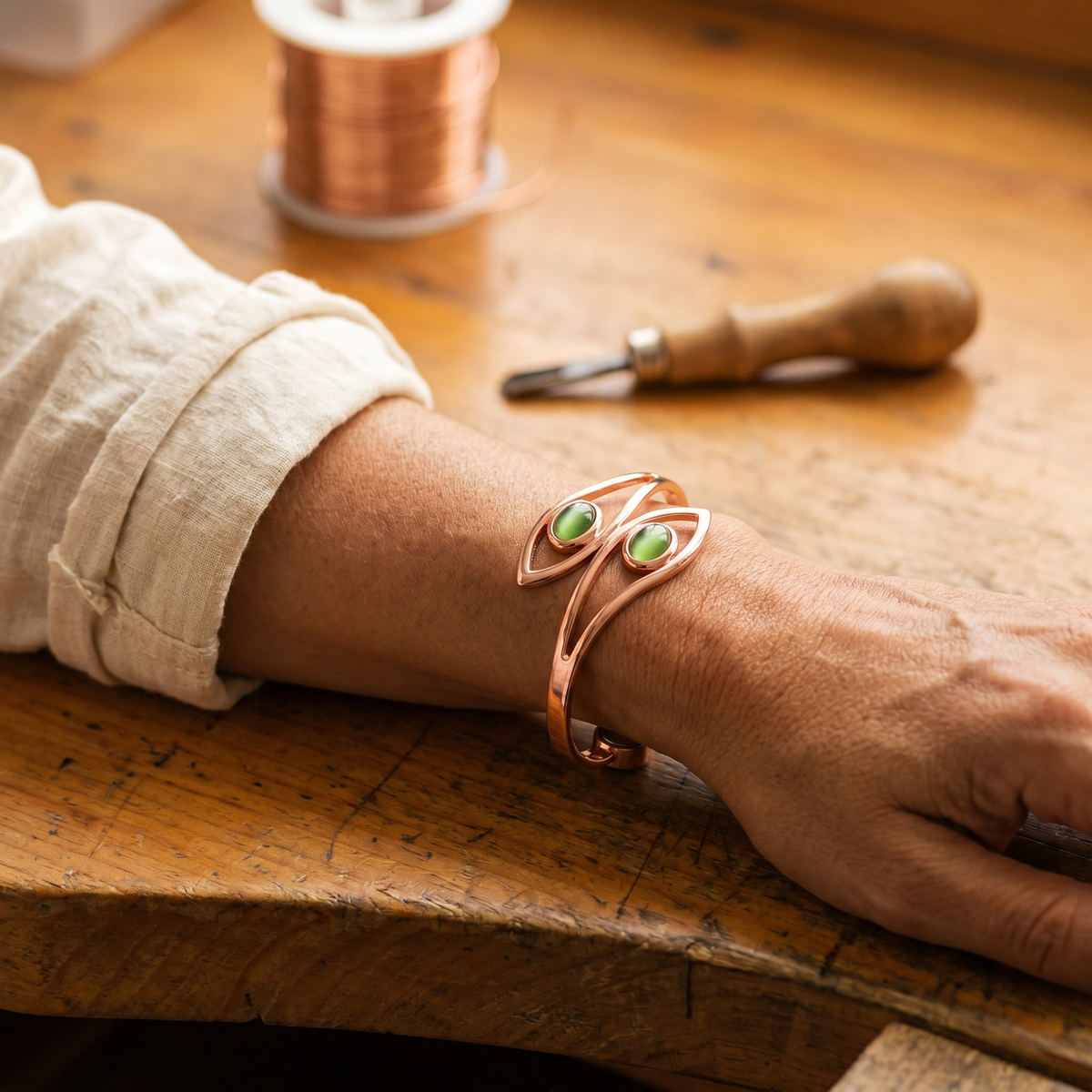 Clara's Opal Copper Bracelet