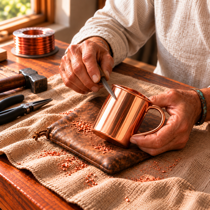 Clara's Hammered Copper Mule Mugs – 400ml Set of 2